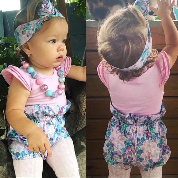 boutique Other - Baby Mermaid Romper Set